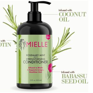 Mielle Organics Rosemary Mint Strengthening Conditioner with Biotin, 12 Ounce